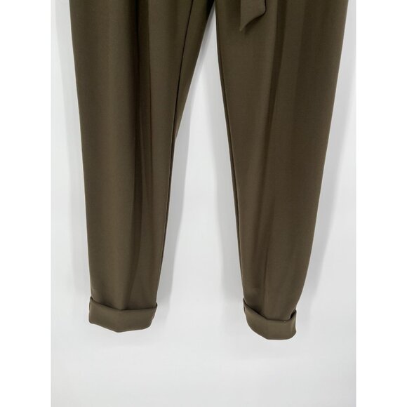 NWT Joseph Ribkoff Tie Belted pants Khaki Green Size 4 - Picture 2 of 9